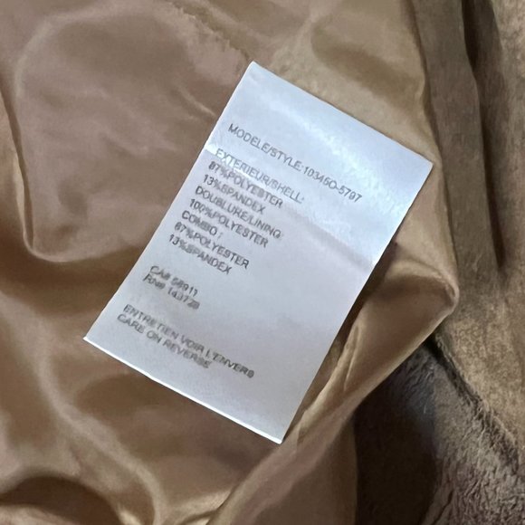 NWT Vintage Tribal Faux Suede and Leather Fully Lined Coat in Butterscotch, Sz 8 - Picture 8 of 14